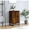 Image de Buffet, Armoire Latérale avec Porte et 2 Compartiments, Meuble de Rangement avec Pieds Salle de Séjour, Moderne, Chêne Fumé Bois d'Ingénierie