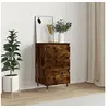 Image de Buffet, Armoire Latérale avec 3 Tiroirs, Commode avec Pieds, Meuble de Rangement Salon Salle de Séjour, Moderne, Chêne Fumé Bois d'Ingénierie
