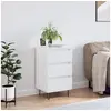 Image de Buffet, Armoire Latérale avec 3 Tiroirs, Commode avec Pieds, Meuble de Rangement Salon Salle de Séjour, Moderne, Blanc Bois d'Ingénierie