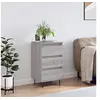 Image de Buffet, Armoire Latérale avec 3 Tiroirs, Commode avec Pieds, Meuble de Rangement Salon Salle de Séjour, Moderne, Sonoma Gris Bois d'Ingénierie