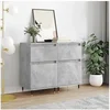 Image de Buffets 2 pcs gris béton 40x35x70 cm bois d ingénierie