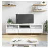 Image de Meuble TV blanc 150x30x44,5 cm bois d ingénierie