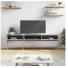 Image de Meuble TV, Armoire de Télévision avec 6 Compartiments, Meuble Télé avec Pieds Salon Salle de Séjour, Gris Sonoma Bois d'Ingénierie