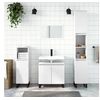 Image de Armoire de salle de bain blanc 30x30x190 cm bois d ingénierie