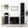 Image de Armoire de salle de bain noir 30x30x100 cm bois d ingénierie