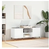 Image de Armoire à disques blanc brillant 121x38x48 cm bois d ingénierie