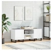 Image de Armoire à disques blanc brillant 121x38x48 cm bois d ingénierie