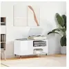 Image de Armoire à disques blanc brillant 85x38x48 cm bois d ingénierie