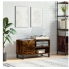 Image de Armoire à disques chêne fumé 85x38x48 cm bois d ingénierie
