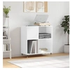 Image de Armoire à disques blanc brillant 84,5x38x89cm bois d ingénierie