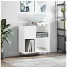 Image de Armoire à disques blanc brillant 84,5x38x89cm bois d ingénierie