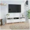 Image de Meuble TV blanc 150x30x44,5 cm bois d ingénierie