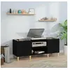 Image de Armoire à disques noir 121x38x48 cm bois d ingénierie