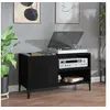 Image de Armoire à disques noir 84,5x38x48 cm bois d ingénierie