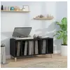Image de Platenkast 100x38x48 cm bewerkt hout zwart831974