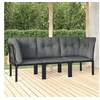Image de Salon de Jardin 3 pcs, Ensemble de Meubles de Terrasse, Mobilier d'Extérieur, Chaise de Patio, Moderne, Noir et Gris 3187731