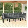 Image de Salon de Jardin 4 pcs, Ensemble de Meubles de Terrasse, Mobilier d'Extérieur, Chaise de Patio, Moderne, Noir et Gris 3187733