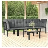 Image de Salon de jardin resine tressee noir 5 pieces 55.0 x 55 x 31 4 personnes