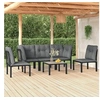 Image de Salon de Jardin 6 pcs, Ensemble de Meubles de Terrasse, Mobilier d'Extérieur, Chaise de Patio, Moderne, Noir et Gris 3187737