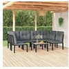 Image de Salon de jardin resine tressee noir 7 pieces 55.0 x 55 x 31 6 personnes