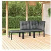 Image de Salon de Jardin 3 pcs, Ensemble de Meubles de Terrasse, Mobilier d'Extérieur, Chaise de Patio, Moderne, Noir et Gris 3187740