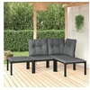 Image de Salon de Jardin 4 pcs, Ensemble de Meubles de Terrasse, Mobilier d'Extérieur, Chaise de Patio, Moderne, Noir et Gris 3187741