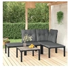 Image de Salon de jardin 5 pieces 4 personnes resine tressee 55.0 x 55 x 31 cm noir