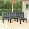 Image de Salon de Jardin 4 pcs, Ensemble de Meubles de Terrasse, Mobilier d'Extérieur, Chaise de Patio, Moderne, Noir et Gris 3187743