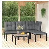 Image de Salon de Jardin 5 pcs, Ensemble de Meubles de Terrasse, Mobilier d'Extérieur, Chaise de Patio, Moderne, Noir et Gris 3187744