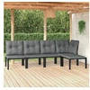 Image de Salon de Jardin 5 pcs, Ensemble de Meubles de Terrasse, Mobilier d'Extérieur, Chaise de Patio, Moderne, Noir et Gris 3187745