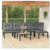 Image de Salon de Jardin 6 pcs, Ensemble de Meubles de Terrasse, Mobilier d'Extérieur, Chaise de Patio, Moderne, Noir et Gris 3187746