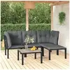 Image de Noir 4 personnes salon de jardin resine tressee 5 pieces