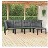 Image de Salon de Jardin 5 pcs, Ensemble de Meubles de Terrasse, Mobilier d'Extérieur, Chaise de Patio, Moderne, Noir et Gris 3187749