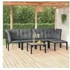 Image de Salon de jardin resine tressee noir 6 pieces 55.0 x 55 x 31 5 personnes