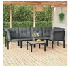 Image de Salon de jardin acier noir 6 pieces 5 personnes