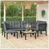 Image de Salon de jardin resine tressee 7 pieces noir 55.0 x 55 x 31 cm 6 personnes