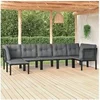 Image de Salon de Jardin 7 pcs, Ensemble de Meubles de Terrasse, Mobilier d'Extérieur, Chaise de Patio, Moderne, Noir et Gris 3187760
