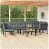 Image de Salon de Jardin 8 pcs, Ensemble de Meubles de Terrasse, Mobilier d'Extérieur, Chaise de Patio, Moderne, Noir et Gris 3187761