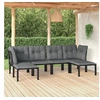 Image de Salon de Jardin 6 pcs, Ensemble de Meubles de Terrasse, Mobilier d'Extérieur, Chaise de Patio, Moderne, Noir et Gris 3187762