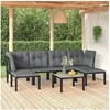 Image de Salon de Jardin 7 pcs, Ensemble de Meubles de Terrasse, Mobilier d'Extérieur, Chaise de Patio, Moderne, Noir et Gris 3187763