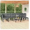 Image de Salon de Jardin 8 pcs, Ensemble de Meubles de Terrasse, Mobilier d'Extérieur, Chaise de Patio, Moderne, Noir et Gris 3187765