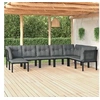 Image de Salon de Jardin 8 pcs, Ensemble de Meubles de Terrasse, Mobilier d'Extérieur, Chaise de Patio, Moderne, Noir et Gris 3187766