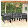 Image de Salon de Jardin 6 pcs, Ensemble de Meubles de Terrasse, Mobilier d'Extérieur, Chaise de Patio, Moderne, Noir et Gris 3187768