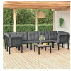 Image de Salon de jardin resine tressee noir 8 pieces 55.0 x 55 x 31 7 personnes