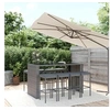 Image de Ensemble de bar de jardin 9 pcs avec coussins gris poly rotin, ensemble de table de bar, table et chaise de bar, 3187624