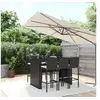 Image de 7-delige Tuinbarset met kussens poly rattan zwart3187627