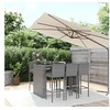 Image de Ensemble de bar de jardin 7 pcs avec coussins gris poly rotin, ensemble de table de bar, table et chaise de bar, 3187628