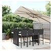Image de Salon de jardin vidaxl resine tressee noir 9 pieces 185 x 80 x 110 cm