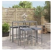 Image de Ensemble de bar de jardin 5 pcs avec coussins gris poly rotin, ensemble de table de bar, table et chaise de bar, 3187634