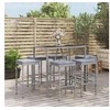 Image de 7-delige Tuinbarset met kussens poly rattan grijs3187636